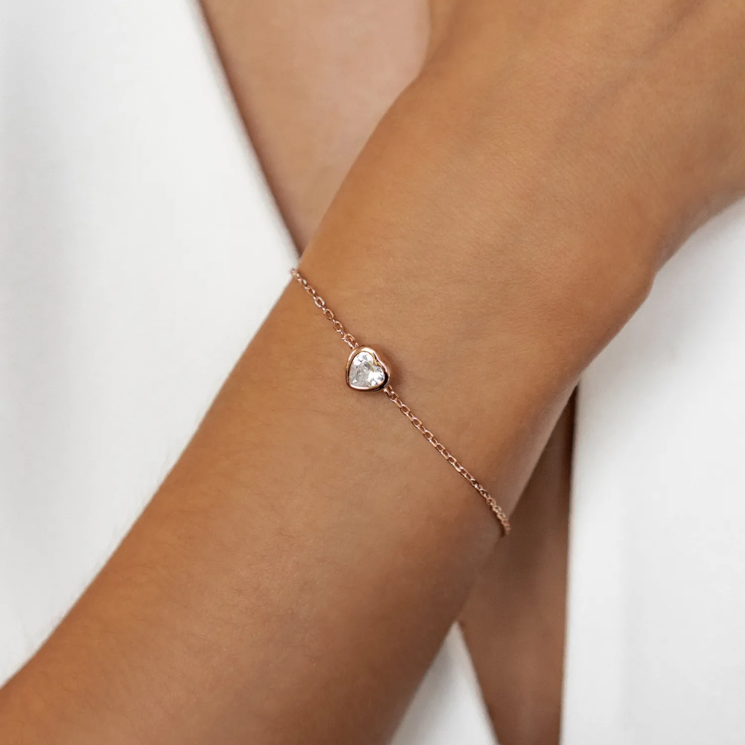 Charm Armbänder | Hey Happiness Funkelndes Herz Armband Sterlingsilber