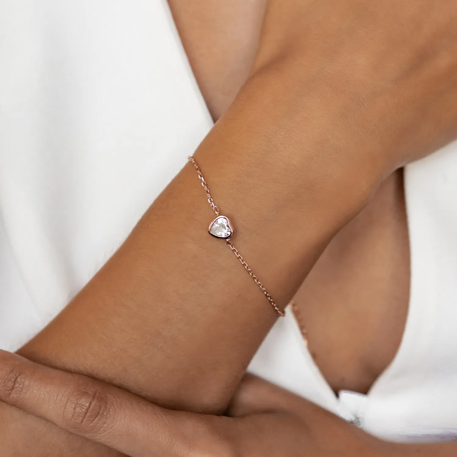 Charm Armbänder | Hey Happiness Funkelndes Herz Armband Sterlingsilber