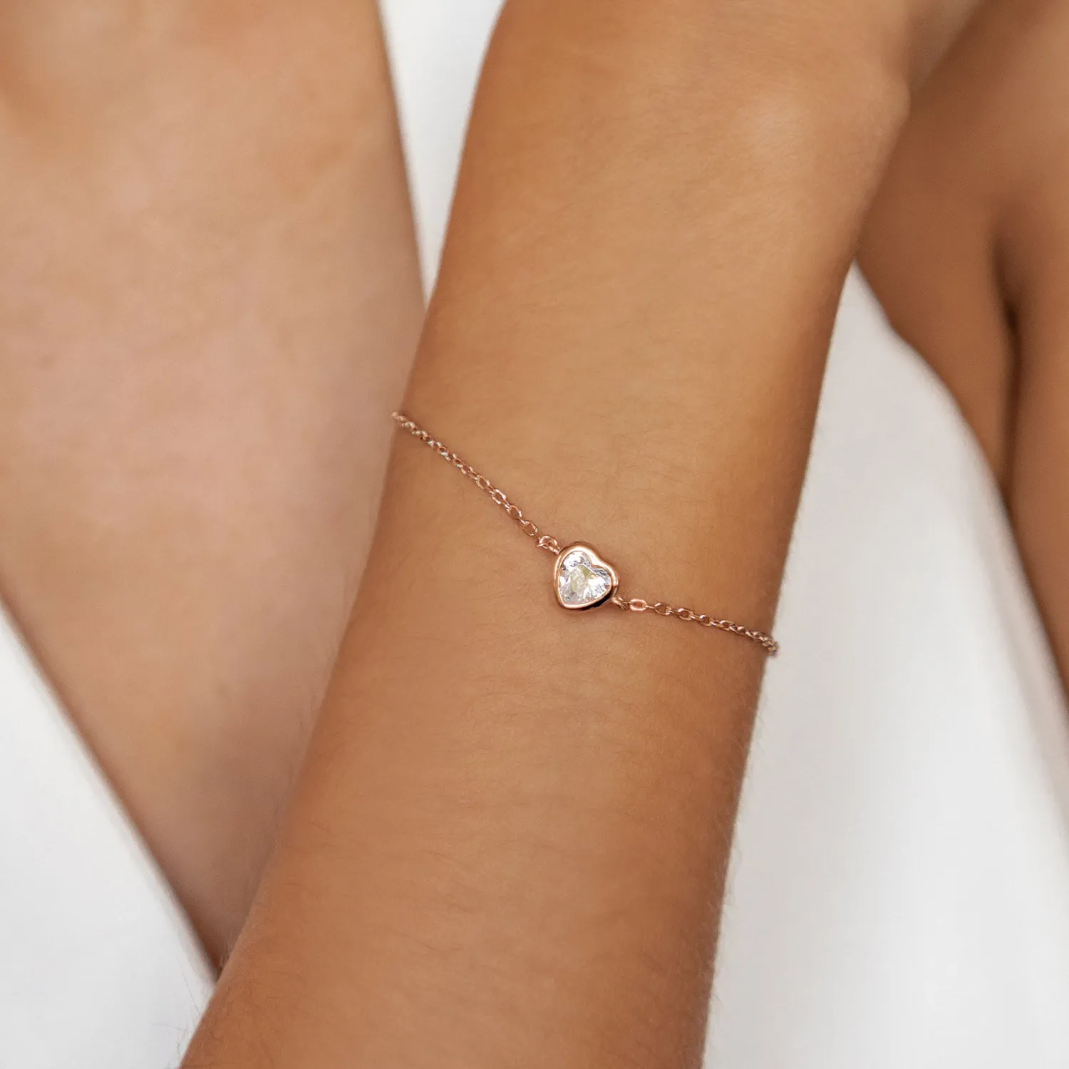 Charm Armbänder | Hey Happiness Funkelndes Herz Armband Sterlingsilber