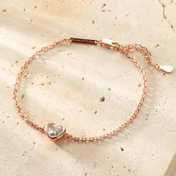 Charm Armbänder | Hey Happiness Funkelndes Herz Armband Sterlingsilber