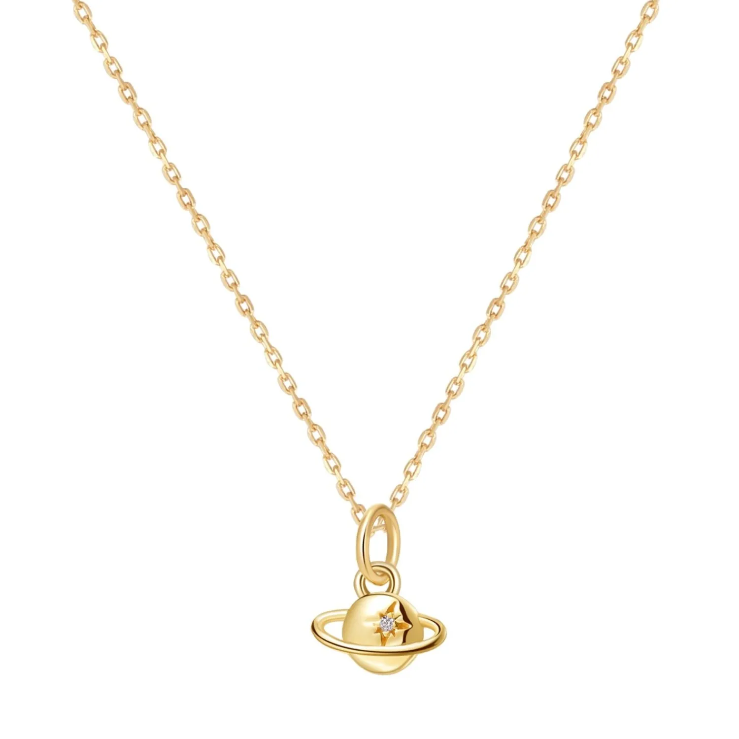 Filigrane Ketten | Hey Happiness Galaxie Anhänger Kette aus 9K Gold
