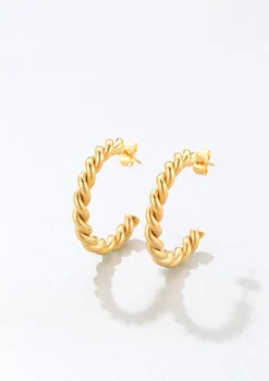 Creolen | Hey Happiness Gedrehte Creolen mit Twist in Gold