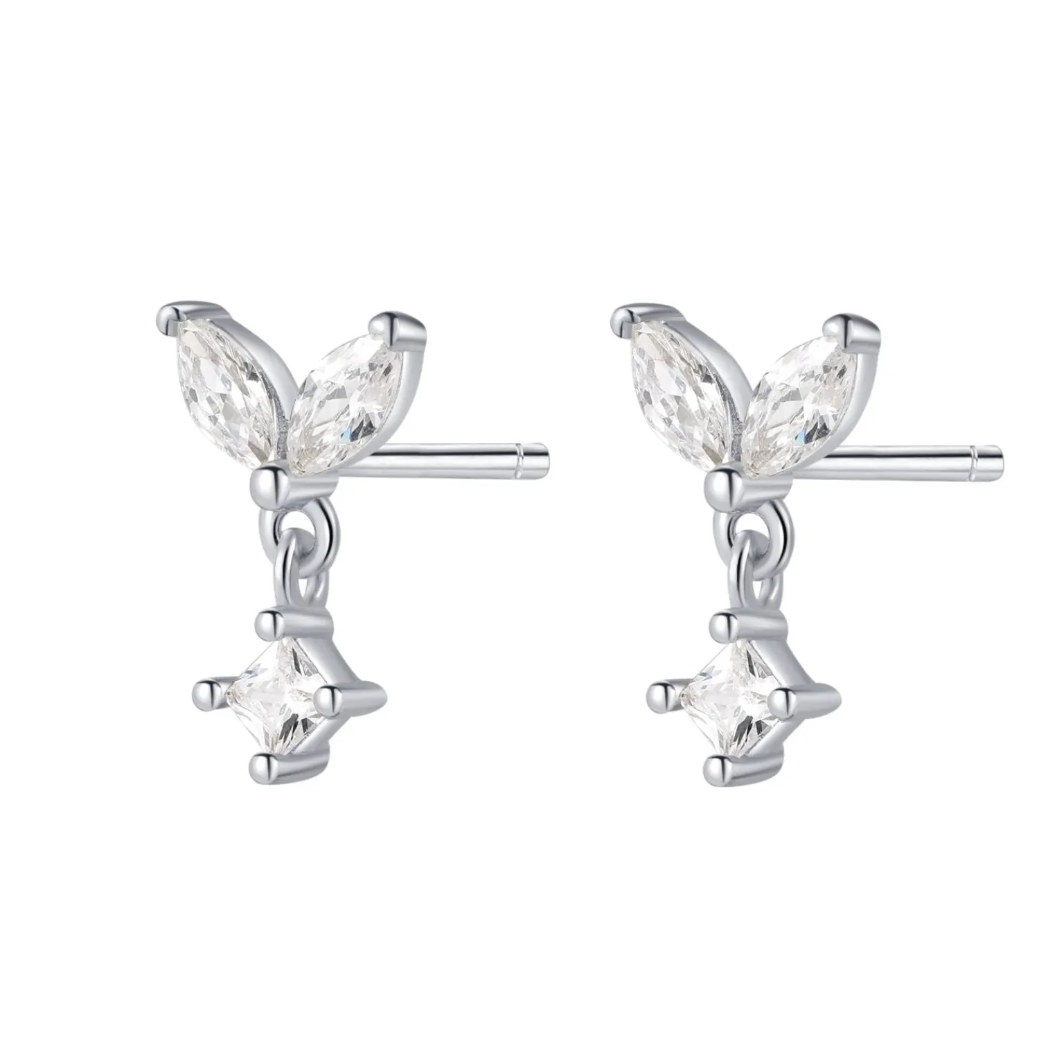 Ohrstecker | Hey Happiness Geflatter Ohrstecker aus Sterlingsilber Silver