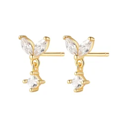 Ohrstecker | Hey Happiness Geflatter Ohrstecker aus Sterlingsilber in Gold