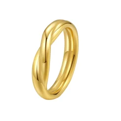 Auffällige Ringe | Hey Happiness Gekreuzter Ring aus Edelstahl Gold
