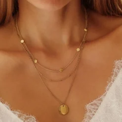 Necklace Sets | Hey Happiness Geo Plättchen Kette Set