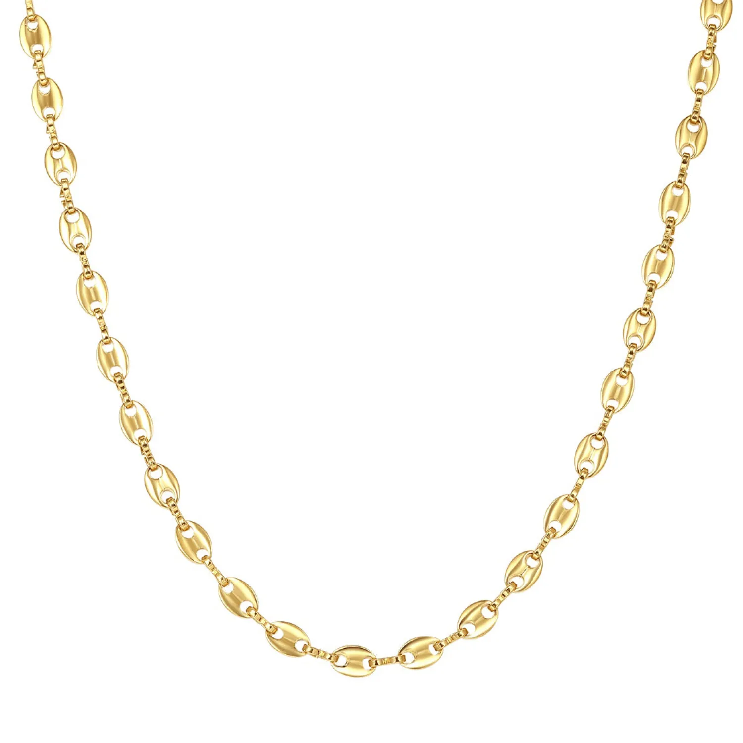 Filigrane Ketten | Hey Happiness Gepufft Link Mariner Kette in Gold
