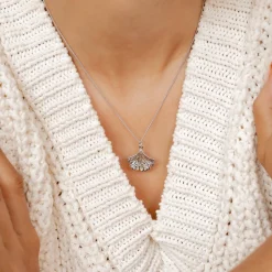 Filigrane Ketten | Hey Happiness Ginkgo-Blatt Kette Sterlingsilber Silver