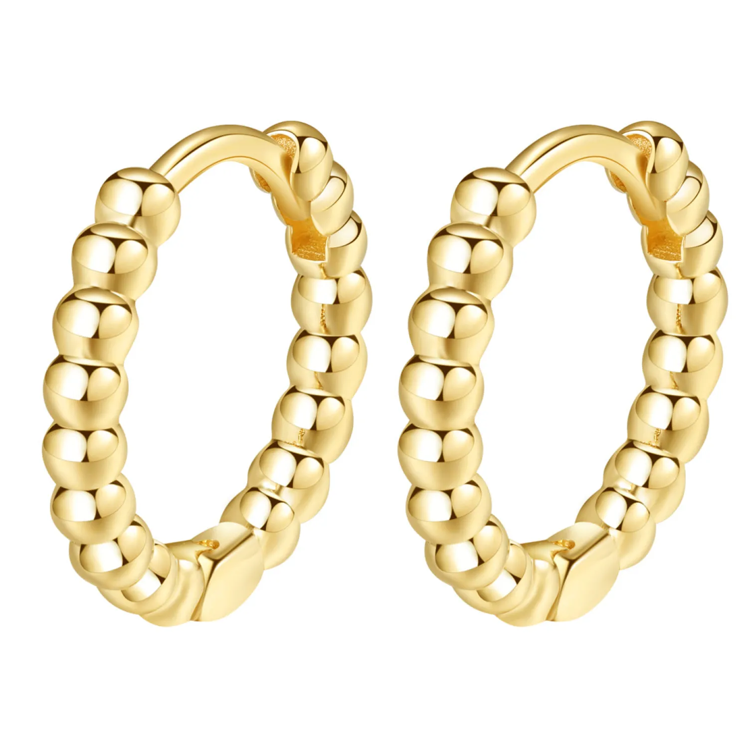 Ohrstecker | Creolen | Hey Happiness Glam 585 Creolen mit Kugeln Gold