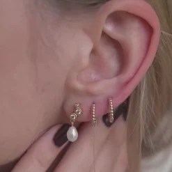 Ohrstecker | Creolen | Hey Happiness Glam 585 Creolen mit Kugeln Gold