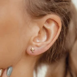 Ohrstecker | Hey Happiness Glaube Ohrstecker 14K Gold