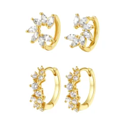 Earring Stack Sets | Hey Happiness Glitter Duo Ohrringe Set aus Sterlingsilber