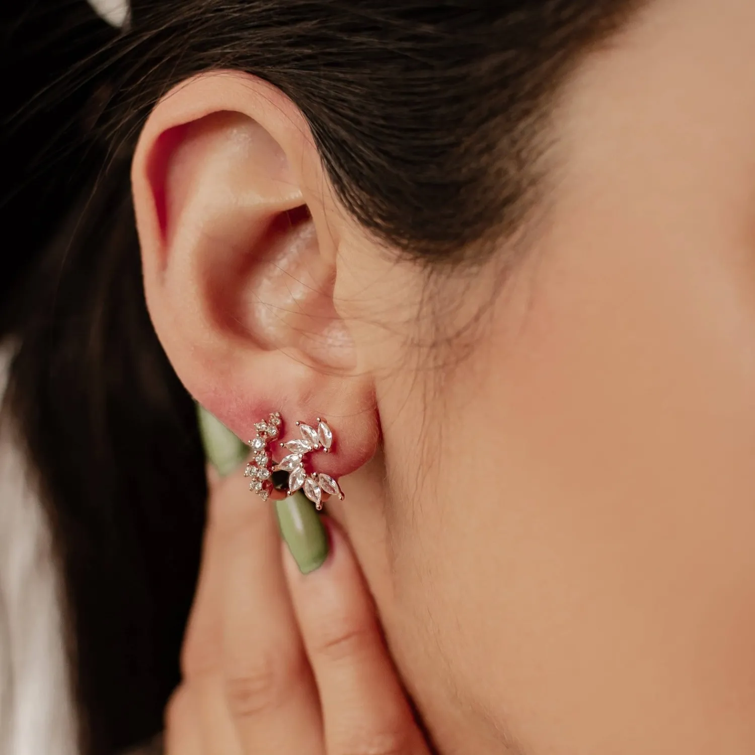 Earring Stack Sets | Hey Happiness Glitter Duo Ohrringe Set aus Sterlingsilber