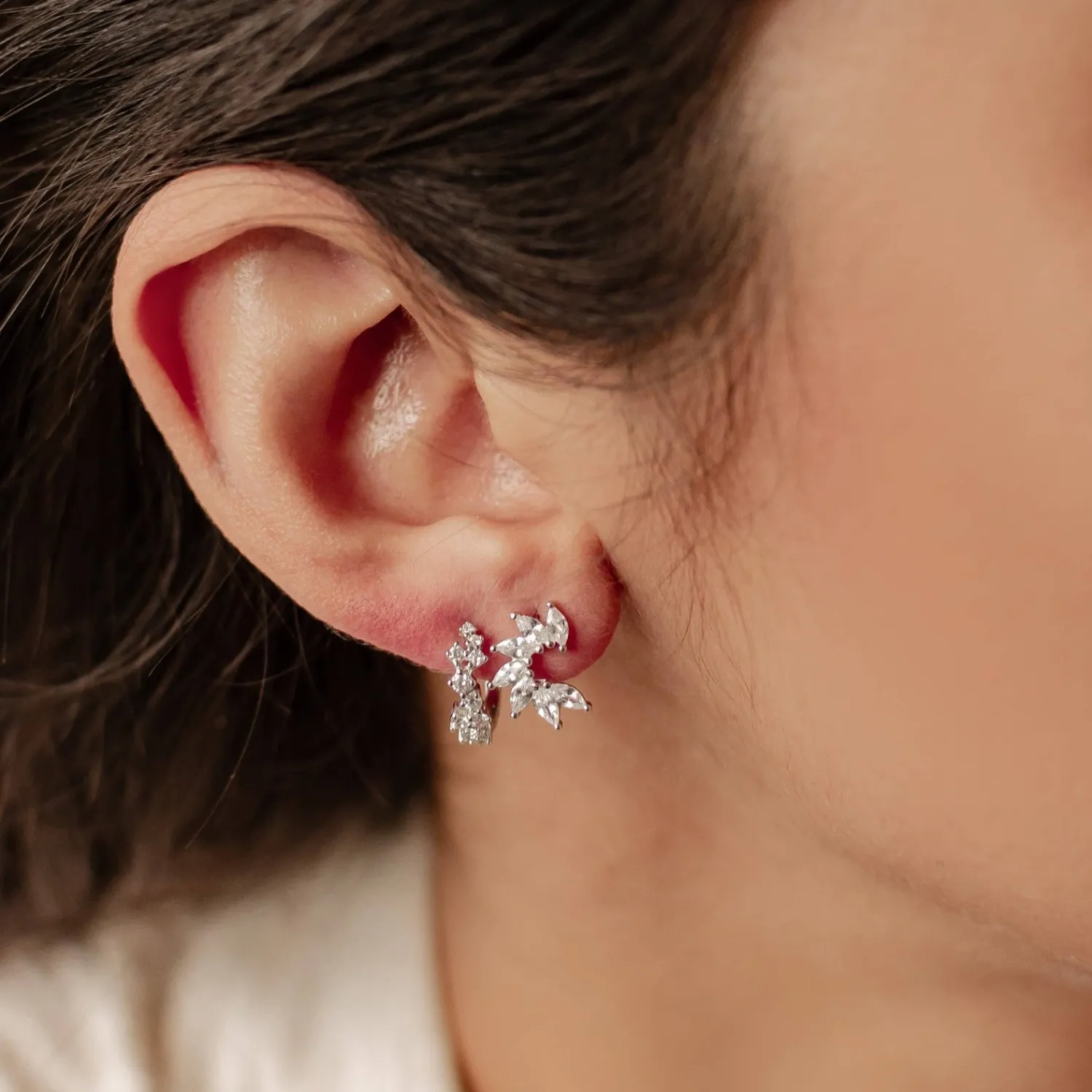Earring Stack Sets | Hey Happiness Glitter Duo Ohrringe Set aus Sterlingsilber
