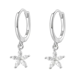 Huggie Ohrringe | Hey Happiness Gänseblümchen Huggie Ohrringe mit Schmucksteinen Sterlingsilber