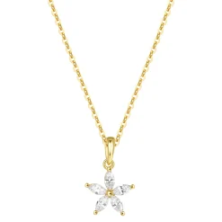 Filigrane Ketten | Hey Happiness Gänseblümchen Kette mit Schmucksteinen Sterlingsilber in Gold