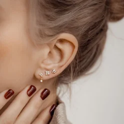 Earring Stack Sets | Ohrstecker | Hey Happiness Gänseblümchen Ohrringe Set Sterlingsilber