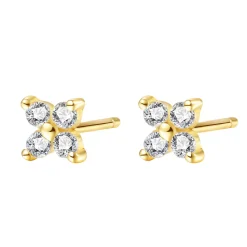 Ohrstecker | Hey Happiness Gänseblümchen Ohrstecker Sterlingsilber in Gold