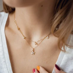 Necklace Sets | Hey Happiness Gänseblümchen und Schmetterling Ketten Set in Gold