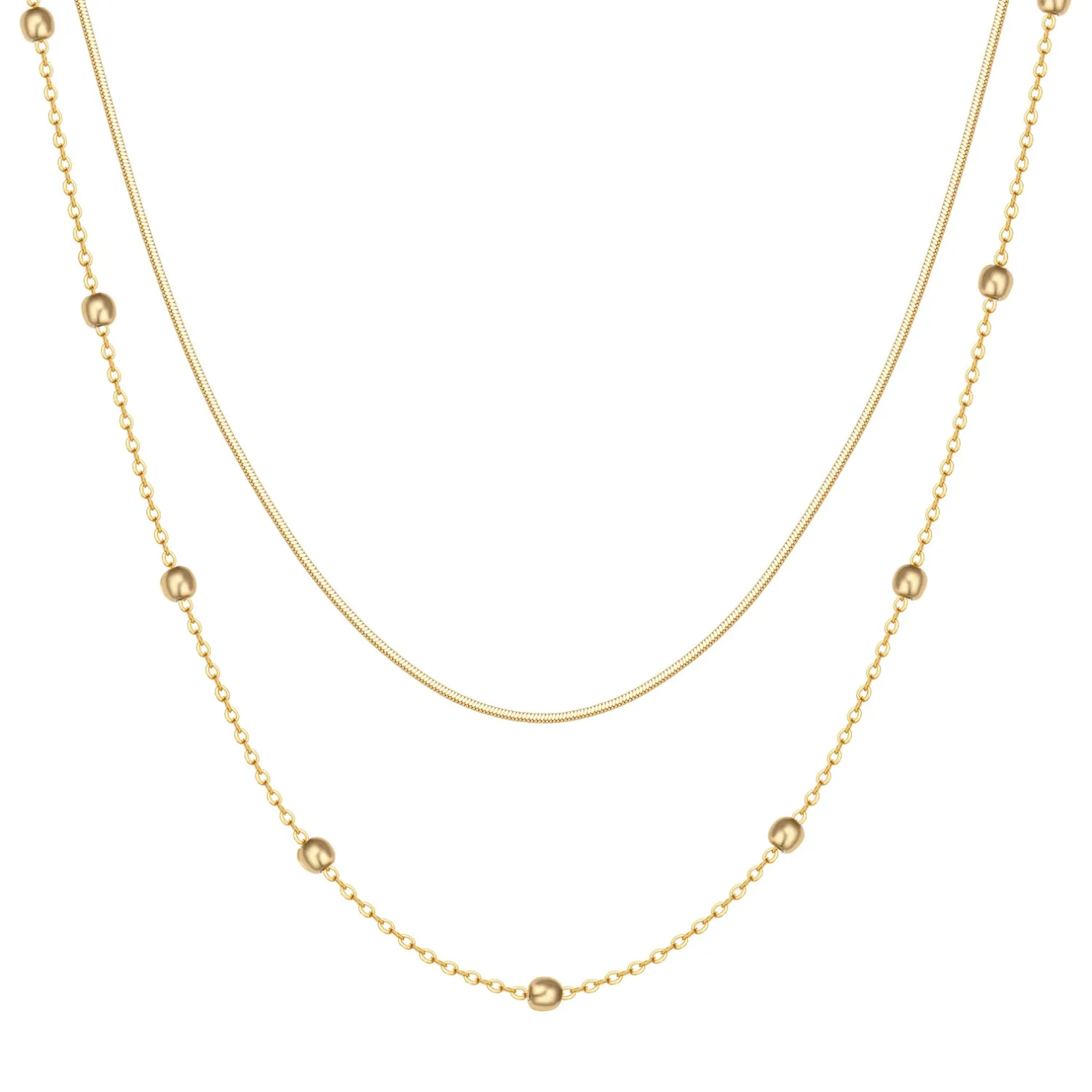Filigrane Ketten | Hey Happiness Kette Mehrreihig Gold