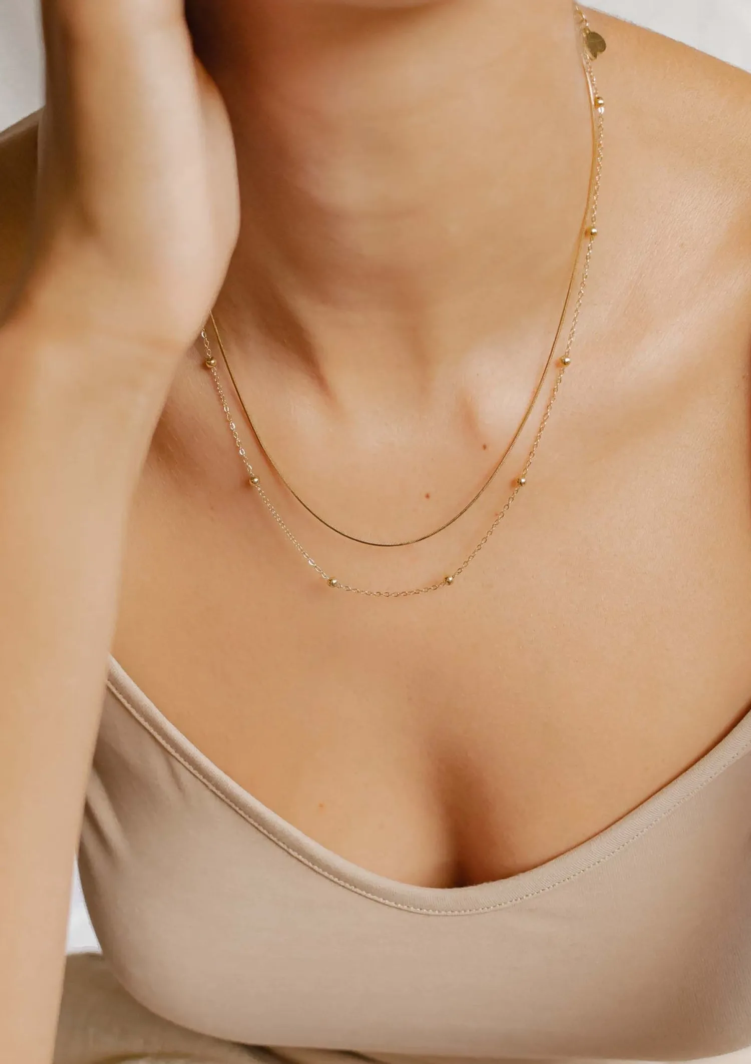 Filigrane Ketten | Hey Happiness Kette Mehrreihig Gold