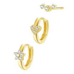 Ohrstecker | Hey Happiness Ohrringe 3er-Set Versprechen Gold
