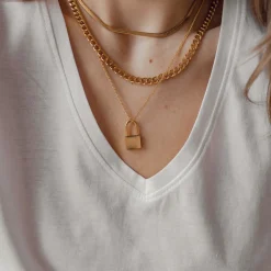 Statement Ketten | Hey Happiness ene Panzerkette Großgliedrig Gold
