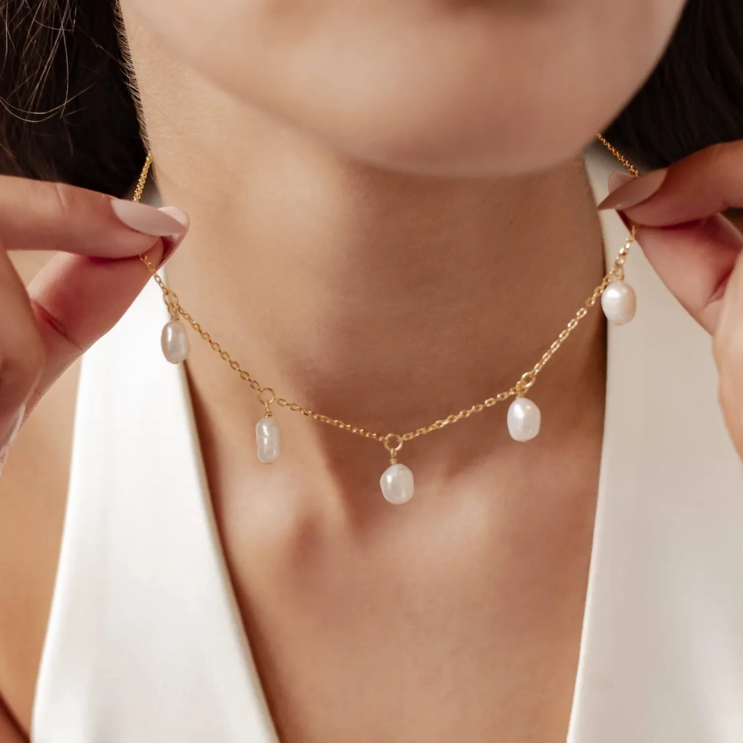 Perlenketten | Hey Happiness Grace Perlen Charms Kette aus Sterlingsilber
