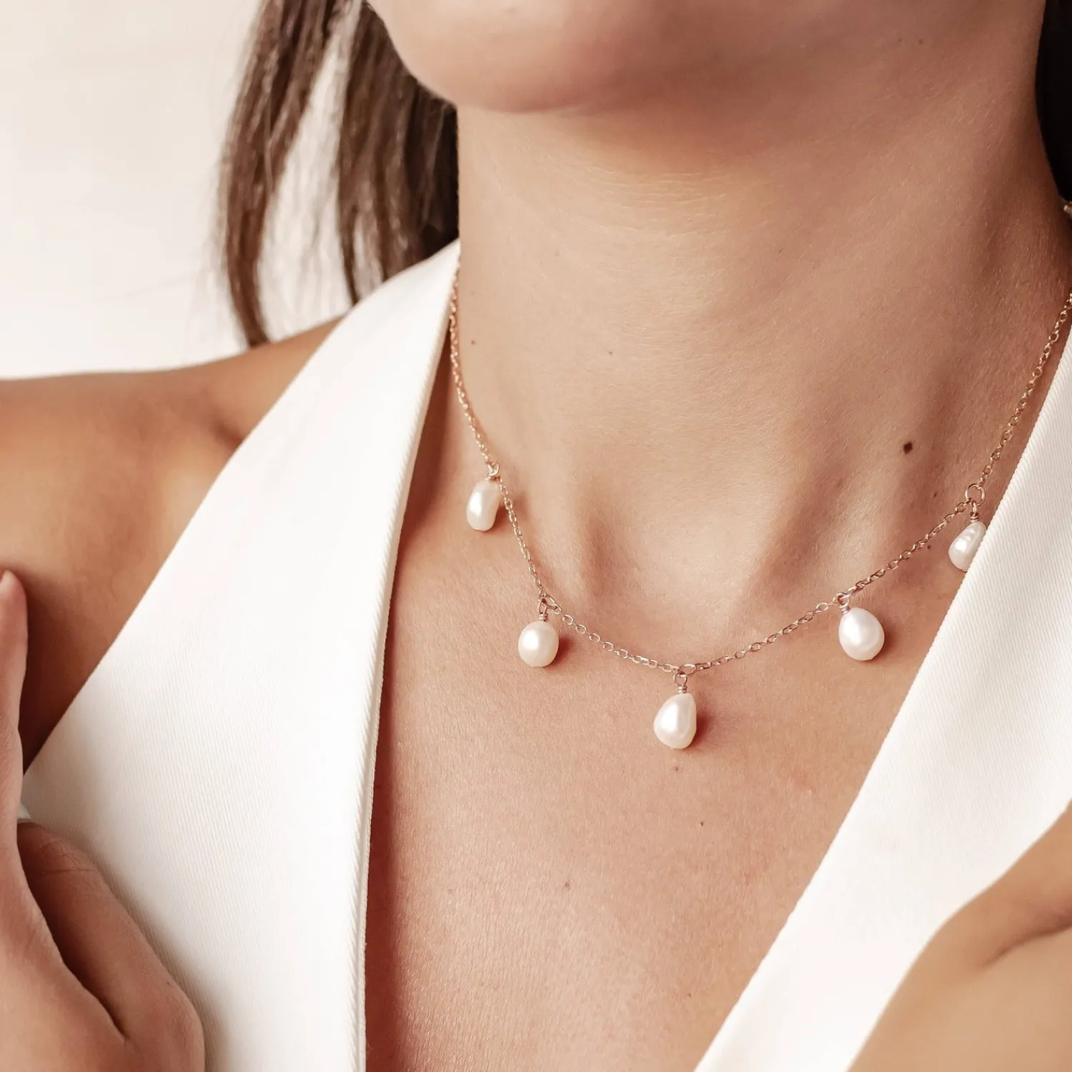 Perlenketten | Hey Happiness Grace Perlen Charms Kette aus Sterlingsilber