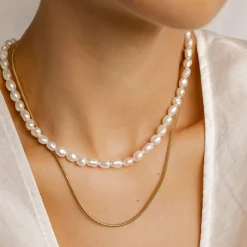 Choker Ketten | Perlenketten | Hey Happiness Grace Perlenkette Sterlingsilber Gold