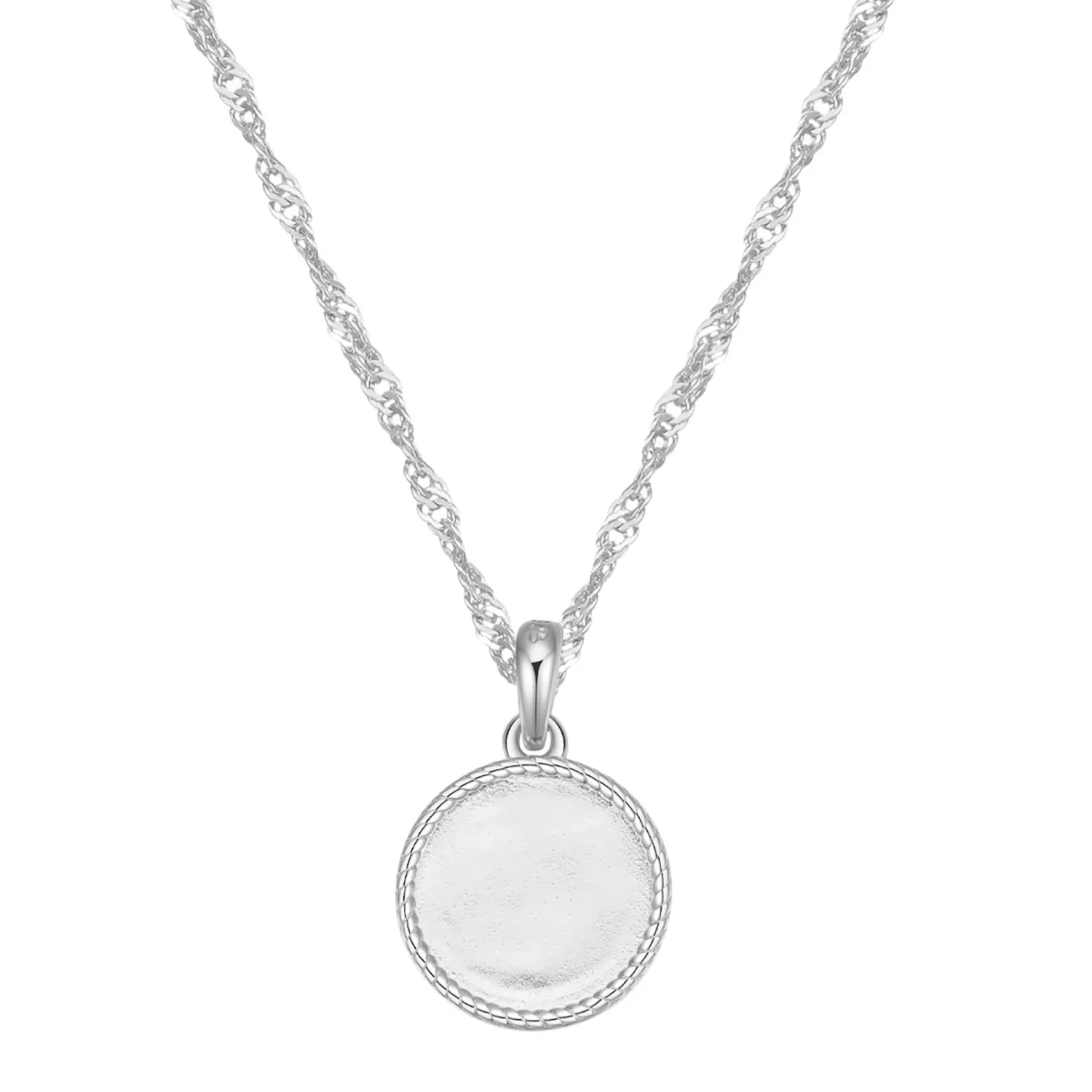 Anhänger | Filigrane Ketten | Hey Happiness Gravierbare Halskette mit rundem Anhänger aus Sterlingsilber
