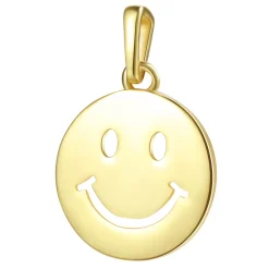 Anhänger | Hey Happiness Grinsen Anhänger für Glück und Freude in Godlfarbe Gold