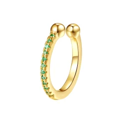 Ear Cuffs | Ohrstecker | Hey Happiness Grüne Diamant Ear Cuff aus Sterlingsilber, vergoldet