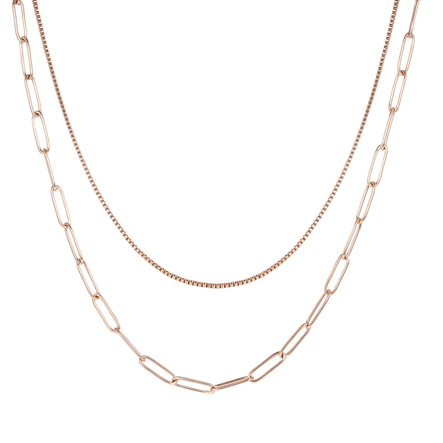 Statement Ketten | Hey Happiness Großgliedrige Kette Mehrreihig Rosegold Rose Gold