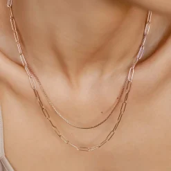 Statement Ketten | Hey Happiness Großgliedrige Kette Mehrreihig Rosegold Rose Gold
