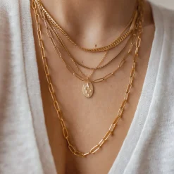 Statement Ketten | Hey Happiness Großgliedrige Kette Mehrreihig Gold