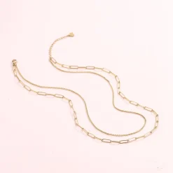Statement Ketten | Hey Happiness Großgliedrige Kette Mehrreihig Gold