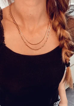 Statement Ketten | Hey Happiness Großgliedrige Kette Mehrreihig Rosegold Rose Gold