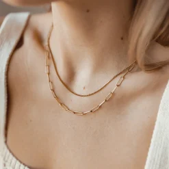 Statement Ketten | Hey Happiness Großgliedrige Kette Mehrreihig Gold