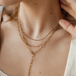 Statement Ketten | Hey Happiness Großgliedrige Kette Mehrreihig Gold