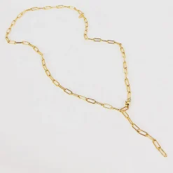 Lariat Necklaces | Statement Ketten | Hey Happiness Großgliedrige Kette Y Gold