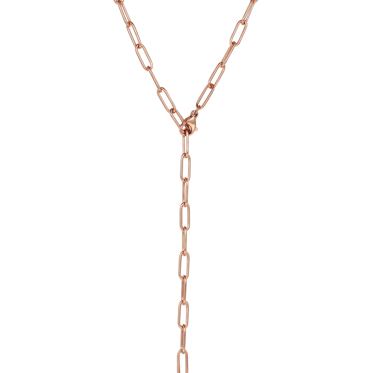 Lariat Necklaces | Statement Ketten | Hey Happiness Großgliedrige Kette Y Rosegold Rose Gold