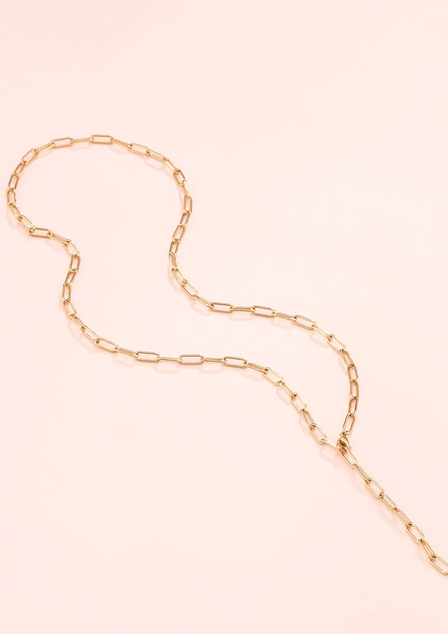 Lariat Necklaces | Statement Ketten | Hey Happiness Großgliedrige Kette Y Rosegold Rose Gold