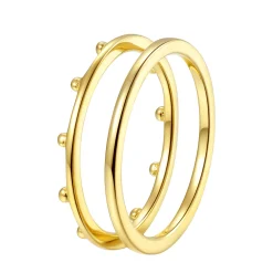 Schlichte Ringe | Hey Happiness Halo Kügelchen Ring Set Sterlingsilber in Gold