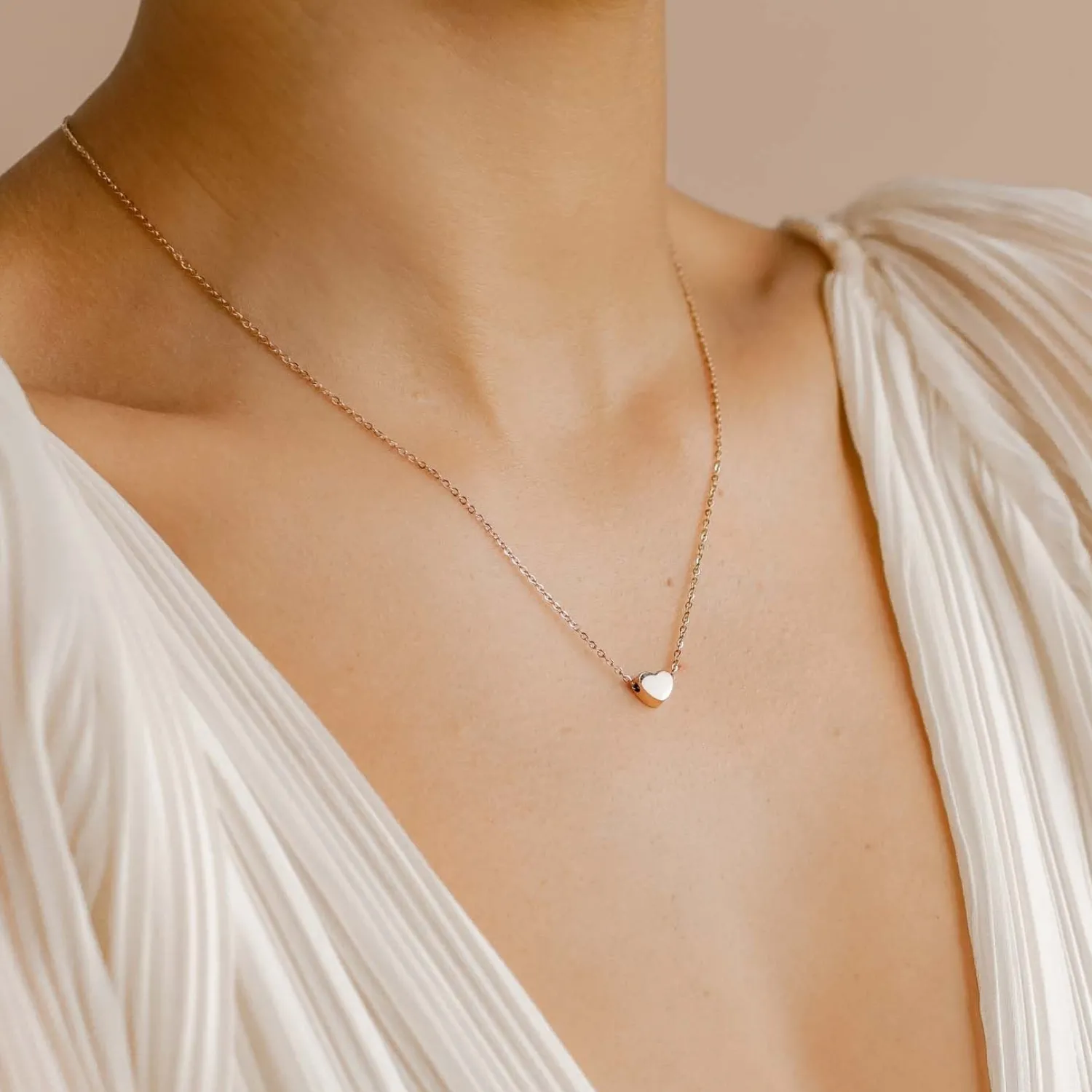 Filigrane Ketten | Hey Happiness Halskette mit Anhänger „Sweetheart“ in Roségold Rose Gold