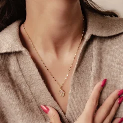Anhänger | Filigrane Ketten | Hey Happiness Hamsa Hand Anhänger Halskette für Schutz aus Sterlingsilber