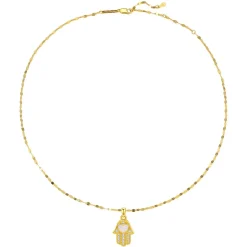 Anhänger | Filigrane Ketten | Hey Happiness Hamsa Hand Anhänger Halskette für Schutz aus Sterlingsilber