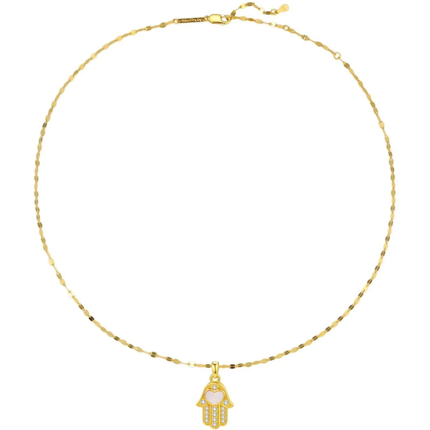 Anhänger | Filigrane Ketten | Hey Happiness Hamsa Hand Anhänger Halskette für Schutz aus Sterlingsilber