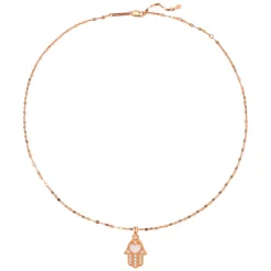 Anhänger | Filigrane Ketten | Hey Happiness Hamsa Hand Anhänger Halskette für Schutz aus Sterlingsilber