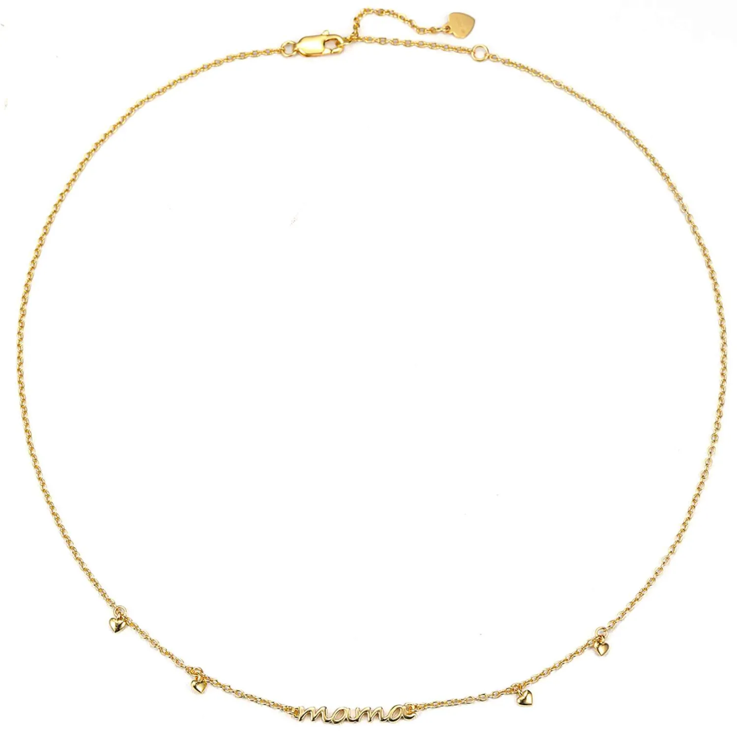 Filigrane Ketten | Hey Happiness Herz Charm Mama Halskette aus Sterlingsilber